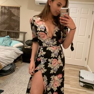 Reformation Floral Wrap Dress